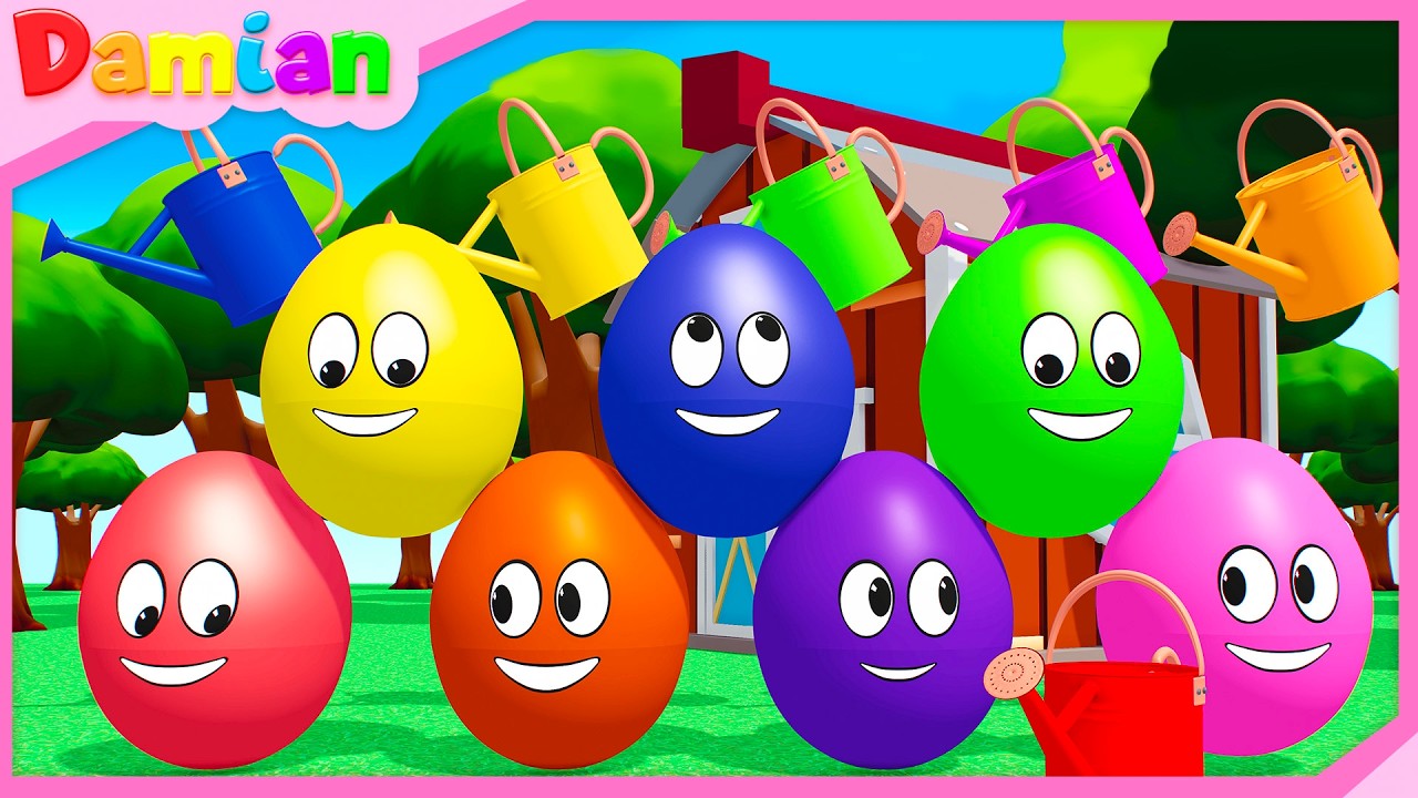 Aprende los Colores y los Números | Huevos de Colores en la Granja | Damian Nursery Rhymes
