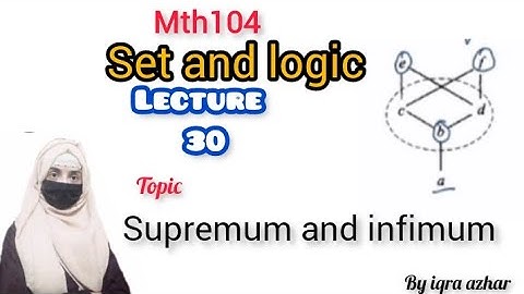 Mth104 Lecture 30|| Supremum and Infimum |#mth104