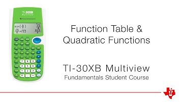 Function Table Quadratic | TI-30XB Multiview Calculator | Fundamentals Course