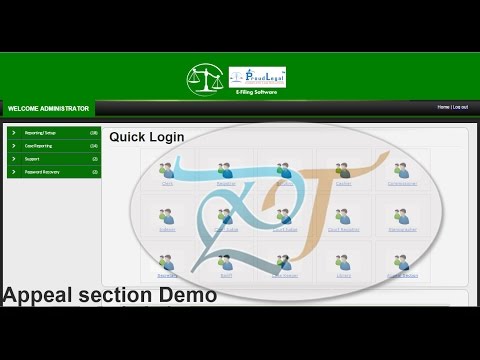 ecourt and efiling software demo appeal section panel