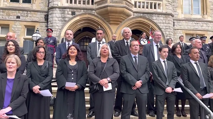 Hip Hip Hooray as part of Proclamation of King Charles III outside Ealing Town Hall