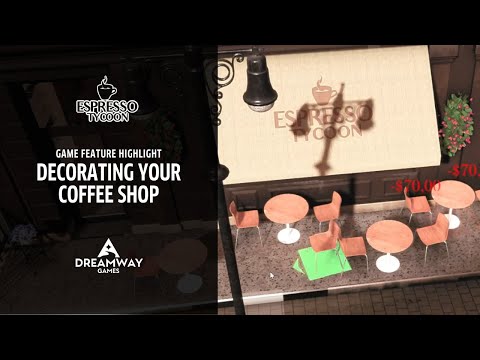 Espresso Tycoon - game feature highlight #2: Decorating your coffee shop