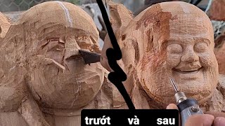 Wood carving || Cách Phá Mặt Tượng  | điêu khắc gỗ nghệ thuật | 艺术木雕 || 예술 나무 조각 || アート木彫り| wood art