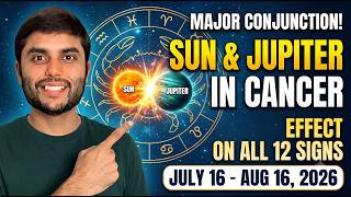 Sun Transit In Cancer 2026 | Sun - Jupiter Conjunction Effects On 12 Zodiac Signs