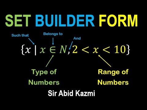 How to Represent a Set in Set Builder Form | Sir Abid | QBHS