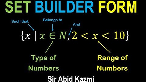 How to Represent a Set in Set Builder Form | Sir Abid | QBHS