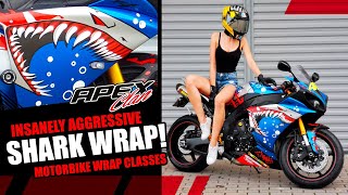 ★ Yamaha R1 SHARK motorcycle wrap - Akrapovic, 3M, RIZOMA ★ [ wrap classes - oklejam czachę od R1 ]