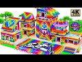 How To Make Rainbow Space Universe Mansion Have Huge UFOs & Rocket From Magnetic Balls