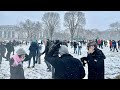 ⁴ᴷ⁶⁰ Hundreds Join Snowball Fight During Snowstorm in Washington DC