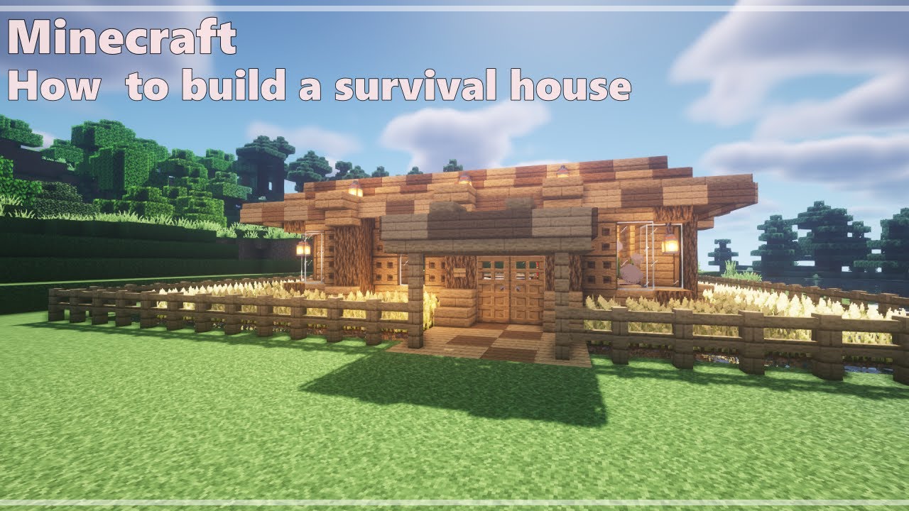 【Minecraft】サバイバルハウスの作り方/How to build a survival house - YouTube