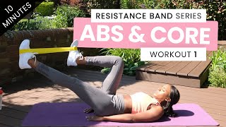 RESISTANCE BAND WORKOUT  ABS & CORE  HOME WORKOUT  10 MINUTES