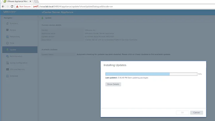 How to easily update your VMware vCenter Server Appliance from VCSA 6.5 to 6.5.0a