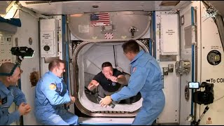 SpaceX Demo-2 crew opens hatch and enters space station