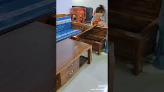 Chinese Style Corner Sofa Wood Sofa...unf