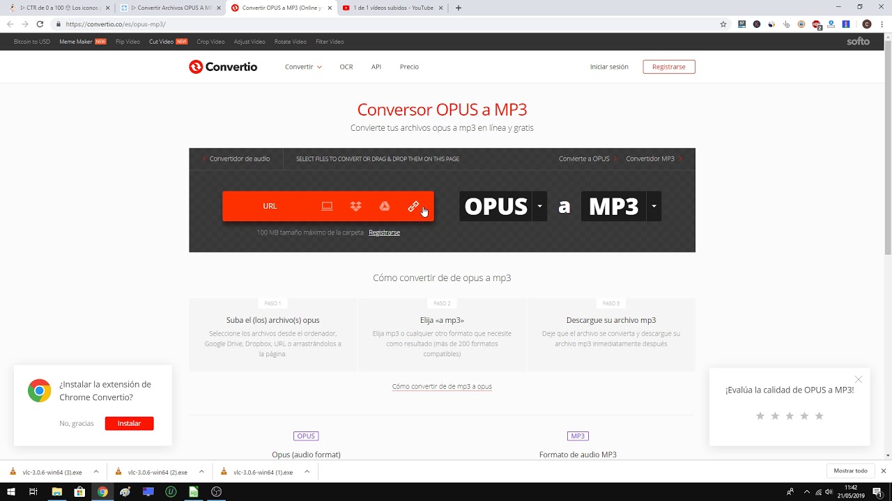 Como CONVERTIR OPUS A MP3 ONLINE SIN PROGRAMAS 👌 - YouTube