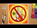 How to draw stop drugs drawing  poster making say no to drugs use with poster colors