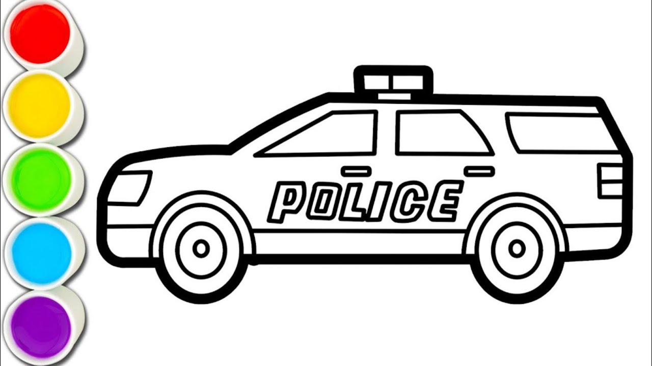 How to Draw a Police car 🚓 Step by Step for Kids - YouTube