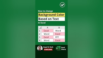How to Change Background Color Based on Text in Excel #shorts