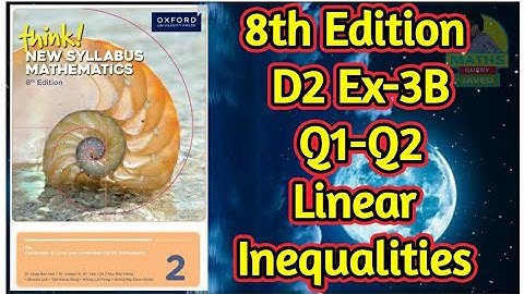 Q1-Q2 || Ex-3B || D2-8th edition || chap 3 || Linear Inequalities