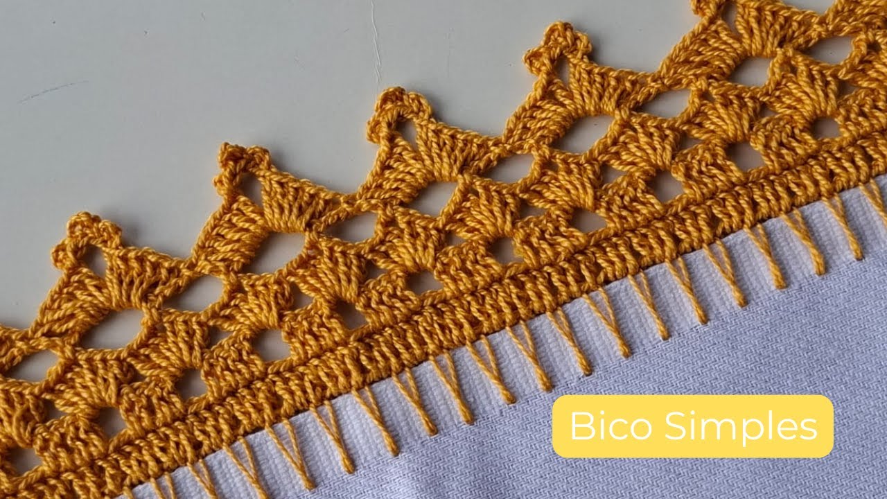 Bico de crochê para pano de prato simples e fácil para iniciantes #870