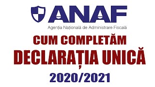 Cum Completam Declaratia Unica 2020 2021 Youtube