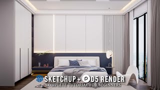 Complete Bedroom Interior Workflow 🔥 | SketchUp + D5 Render (Hindi/Urdu)