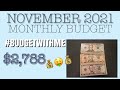 ✨NOVEMBER 2021 PROJECTED BUDGET✨| $2,788|SINGLE INCOME|BUDGETWITHME