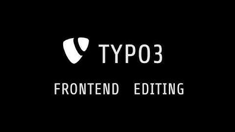Frontend Editing for TYPO3
