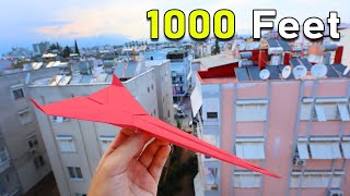 How to make a Paper Airplane that flies 1000 Feet / Easy paper airplane
