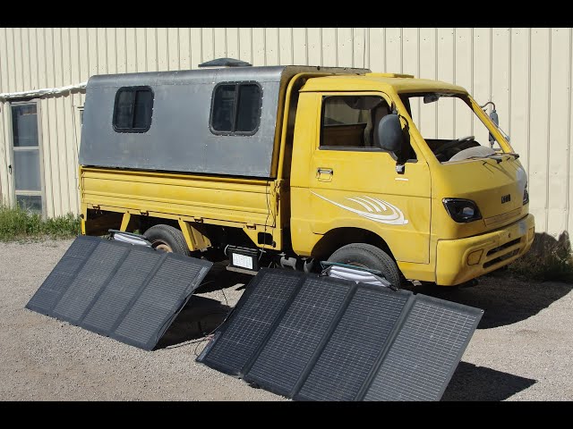 DIY Mini Camper For The Mini Truck With Solar Air Conditioning Powered by Ecoflow Max class=