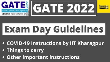 GATE 2022 exam day guidelines