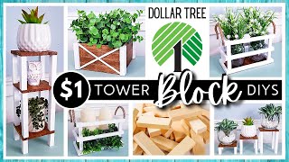 *NEW* DOLLAR TREE DIY using TUMBLING TOWER BLOCKS | Home Decor Crafts | Modern Farmhouse Wood DIYs