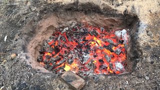🍯 Обжиг керамики в ЯМЕ! Ямный обжиг дровами с восстановлением Гончарная школа Волшебство керамики