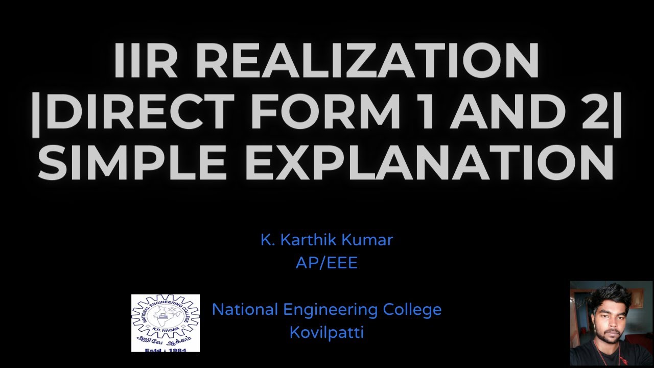 IIR Realization Direct form 1 and 2 Simple Explanation YouTube
