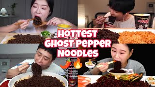 Mukbangers Vs Ghost Pepper Noodles 🌶️🔥 | Mukbang ASMR Compilation