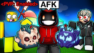 I Pretended to be AFK While Holding MYTHICAL FRUITS in ROBLOX Blox Fruits...