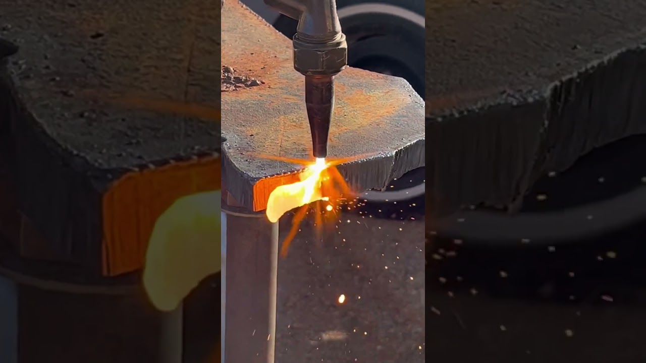Oxy Acetylene Torch Cutting 3/4" plate 