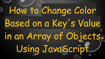 How to Change Color Based on a Key