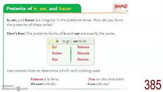 Spanish Past Tense of IR SER HACER