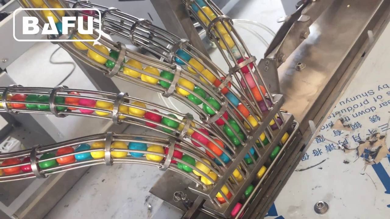bubble gum 5 pièces emballage tube Machine,bonbons multicolores machine d'emballage