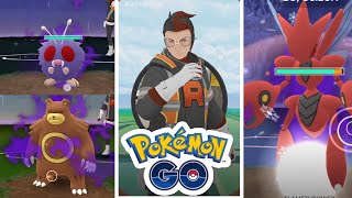 Defeat Team GO Rocket Leader Arlo - shadow Venonat, Ursaring and Scizor - A Seven Colored Shadow