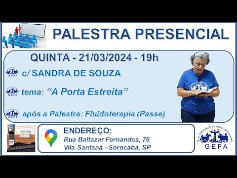 Assista: Palestra Presencial - c/ SANDRA DE SOUZA (21/03/2024)