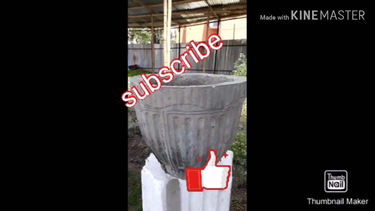How to make beautiful cement flowers pot ! - YouTube