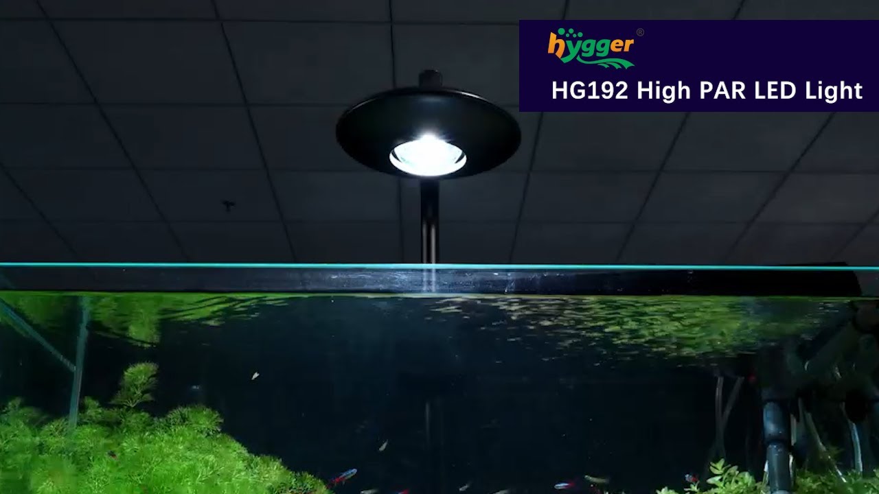 Image showcasing hygger HG192 high PAR Aquarium LED Plant Light - YouTube