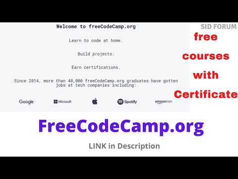 Coding Courses For FREE with Certificate | Learn to code | Free Code Camp | Learn Programming | 2020