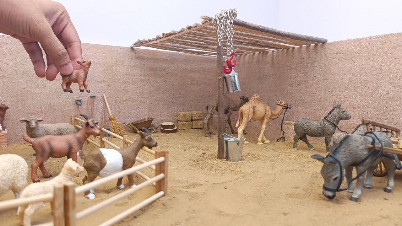 How to make Arabic Camel, Donkey & Goat Farm Diorama | DIY Miniature Animal Farm