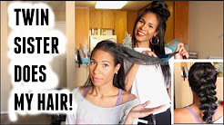 TWIN SISTER Does My HAIR| Pinterest Pull Through Braid Tutorial