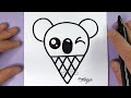Happy drawings  cute koala ice cream  how to draw kawaii  by rizzo chris