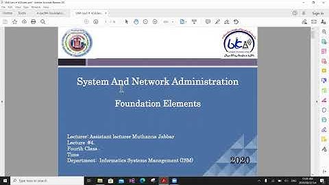 System and Network Administration Lecture 4 part 1