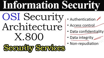 OSI Security Architecture X.800 in Network Security ||  Security Services